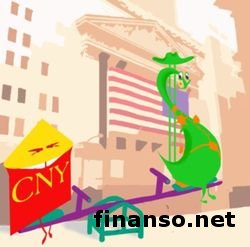 Доллар падает к юаню из-за данных по перерабатывающей промышленности КНР